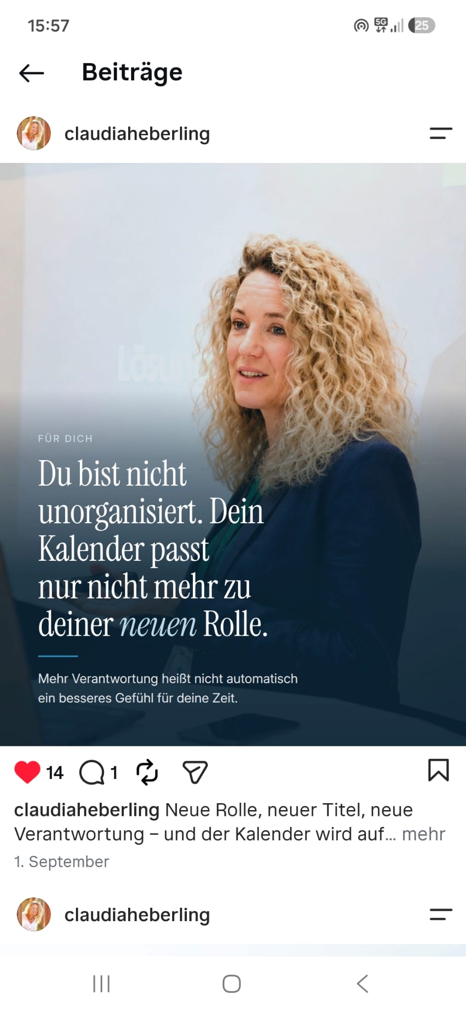 Automatisch geposteter Beitrag auf Instagram